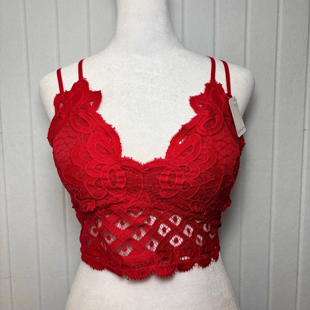 Anemone Elise Scarlet Lace RED Bralette Size XL NEW‎